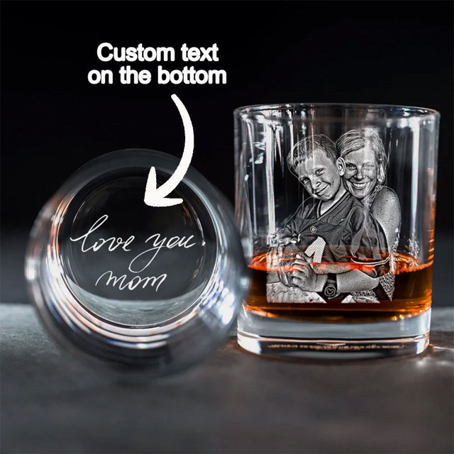 Picture of Custom 3D Laser Whiskey Glass Cup - Etched Photo Wine Cup - Best Gift For Father's Day and Christmas