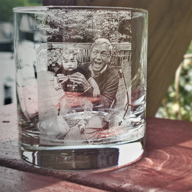 Picture of Custom 3D Laser Whiskey Glass Cup - Etched Photo Wine Cup - Best Gift For Father's Day and Christmas