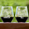 Picture of Custom Wine Glasses - Personalized Glasses with Photo - Best Gift for Father's Day or Anniversary