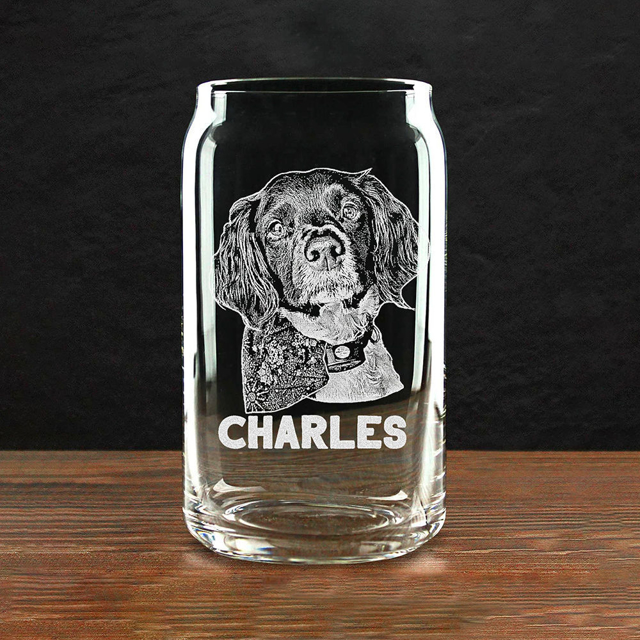 Picture of Custom Can Shape Glass Cup - Personalized Glasses with Photo - Best Gift for Father's Day, Anniversary and Birthday