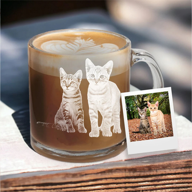 Picture of Custom Glass Coffee Mug - Personalized Glasses with Photo - Best Gift for Pet Person