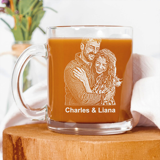 Picture of Custom Glass Coffee Mug - Personalized Glasses with Photo - Best Gift for Pet Person