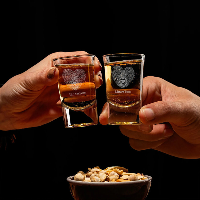 Picture of Custom Tequila Shot Glasses - Personalized Engraved Photo Glass - Bachelor Party Wedding Favors