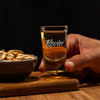 Picture of Personalized Name Tequila Shot Glass - Custom Engraved Glass cup - Bachelor Party Wedding Favors