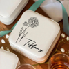 Picture of Custom Birth Flower Travel Jewelry Box - Personalized Small Travel Case - Best Bridesmaid Gift