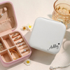 Picture of Custom Square Travel Jewelry Box - Personalized Small Travel Jewelry Case - Bridesmaid Gift