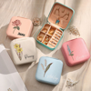 Picture of Personalized Colored Birth Flower Jewelry box - Custom Jewelry Travel Case - Bridesmaid Gift