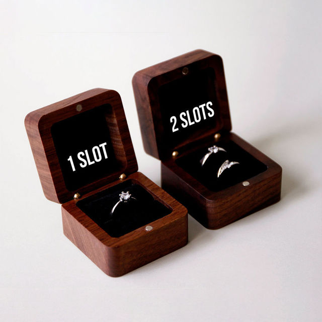 Picture of Custom Wooden Wedding Ring Box - Personalized Engagement Ring Box for Wedding or Proposal