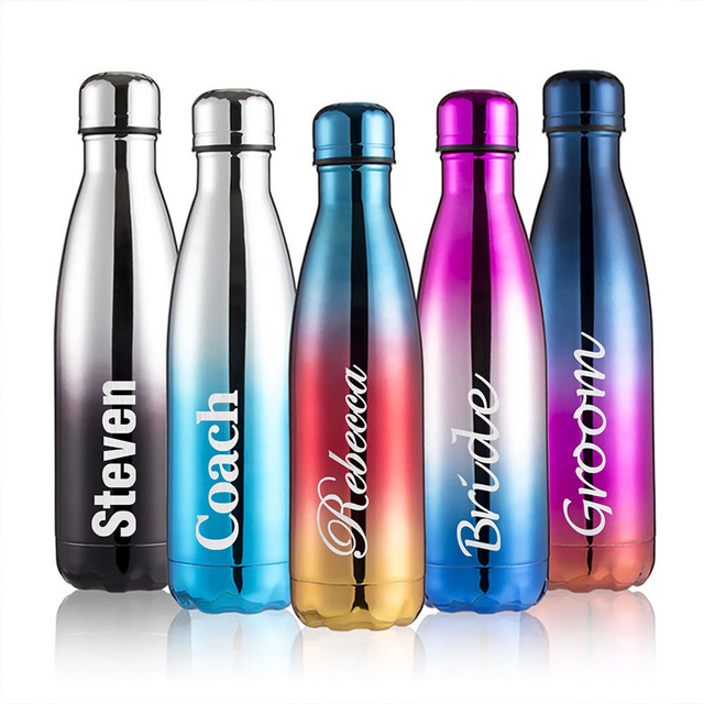 Picture of Personalised Engraved Insulated Water Bottle - Stainless Steel Double Walled Drink Bottle - Best Gifts