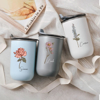 Picture of Personalized Birth Flower Straw Cup - Custom Stainless Steel Travel Cup with Name - Best Bridesmaid Gift