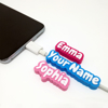 Picture of Custom Phone Charger Name Tag Set - Personalized Phone Accessories - Name Tag Clip - Three Name Tags Per Set