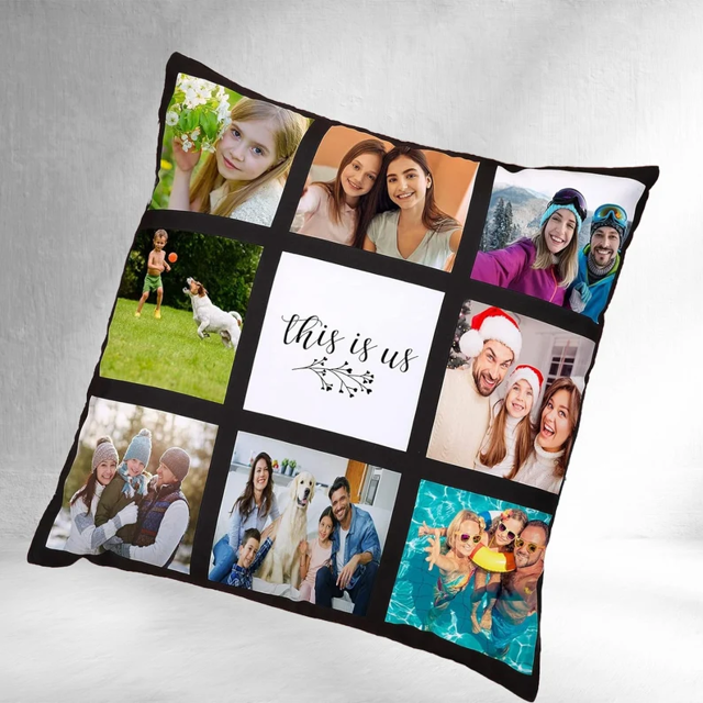 Picture of Personalized Photo Pillow Case  - Pillowcase with Multiple Photos - Housewarming Gift - Gift for Christmas Or Valentine's Day