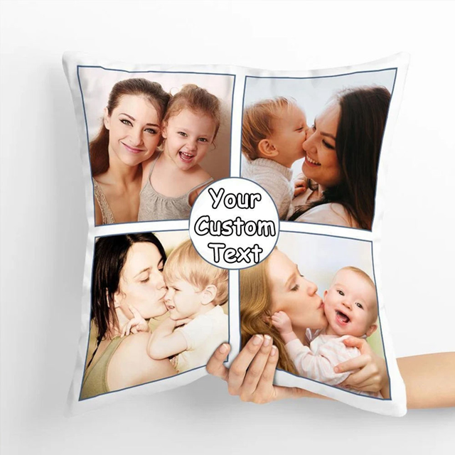 Picture of Personalized Photo Pillow Case  - Pillowcase with Multiple Photos - Housewarming Gift - Gift for Christmas Or Valentine's Day