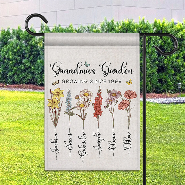 Picture of Custom Photo memorial Garden Flag - Personalized Memorial Flag - Custom Garden Flag for your Family