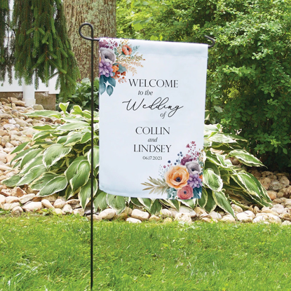 Picture of Custom Garden Flag - Personalized Wedding Flag - Custom Flag With Flower - Best for Family