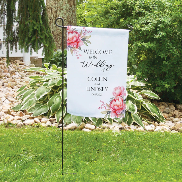 Picture of Custom Garden Flag - Personalized Wedding Flag - Custom Flag With Flower - Best for Family