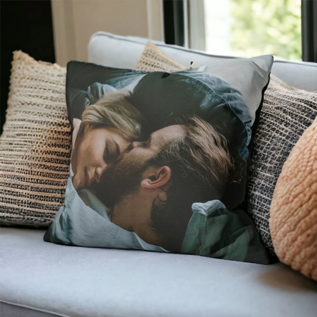 Picture of Personalized Square Shape Photo Pillow Case - Custom Pillow Case - Housewarming Gift - Unique Gift for Christmas