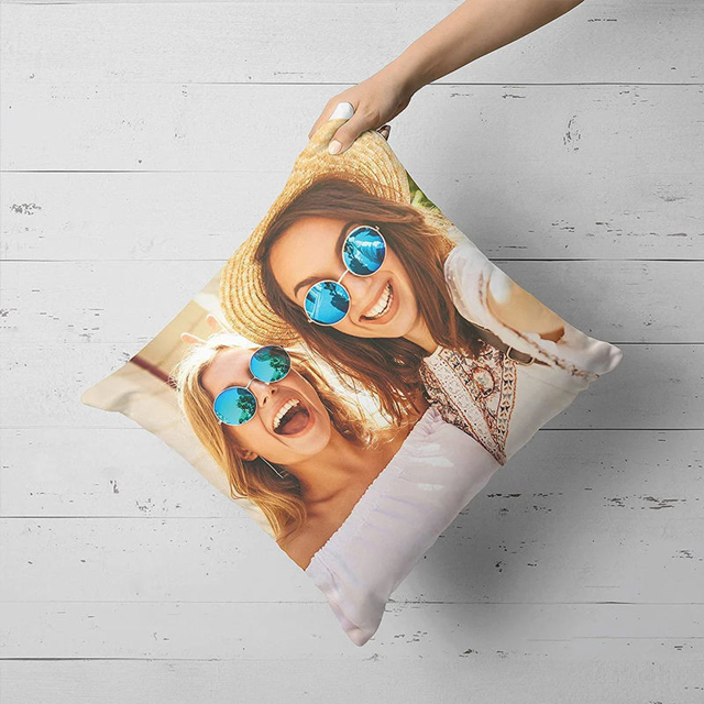 Picture of Personalized Square Shape Photo Pillow Case - Custom Pillow Case - Housewarming Gift - Unique Gift for Christmas