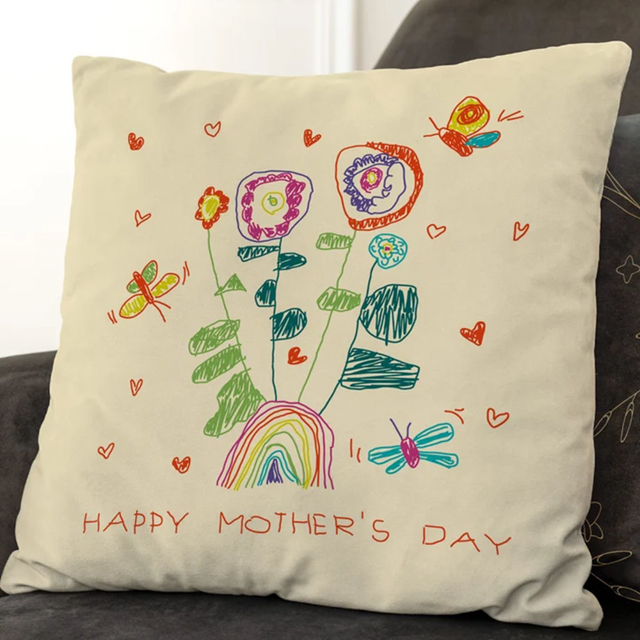 Picture of Personalized Kids Artwork Pillow Case - Pillow Case with Kids' Drawing  - Special Birthday Gift and Home Decor