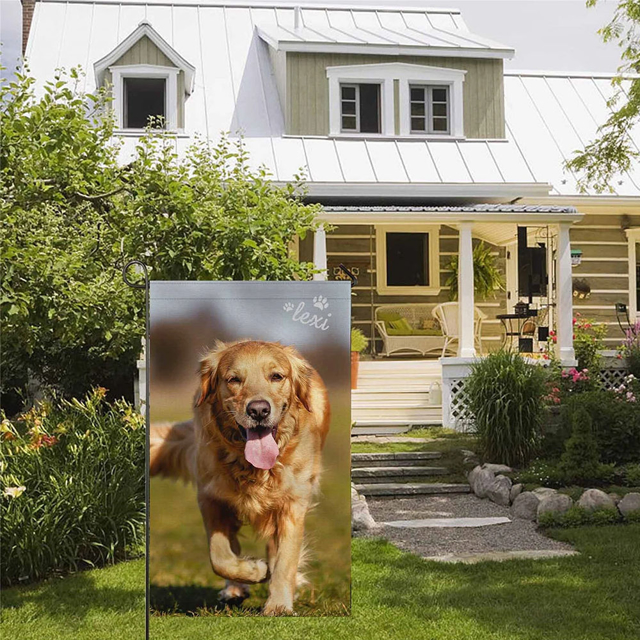 Picture of Custom Photo Garden Flag - Personalized Garden Flag - Custom Pet Flag for Family