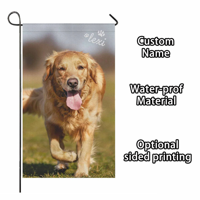 Picture of Custom Photo Garden Flag - Personalized Garden Flag - Custom Pet Flag for Family