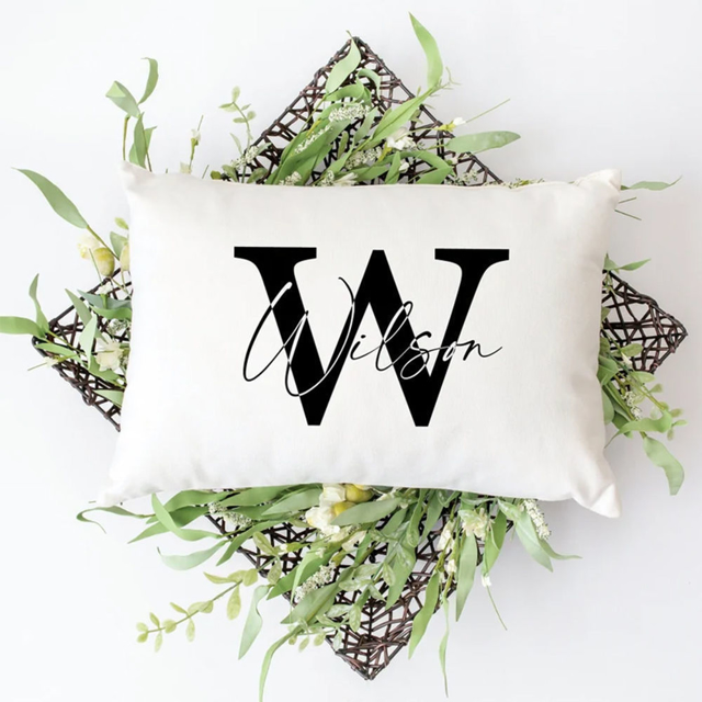 Picture of Personalized Family Name Pillow Case - Pillow Case with Family Name Style - Housewarming Gift - Unique Home Decor