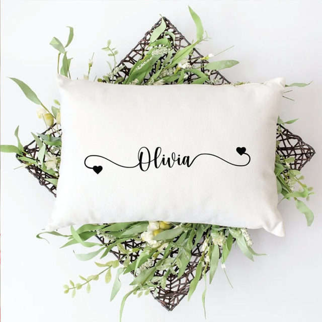 Picture of Personalized Couple Name Pillow Case - Custom with Loved One's Name - Unique Gift for Valentine's Day