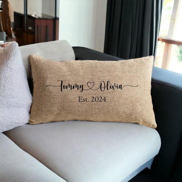 Picture of Personalized Couple Name Pillow Case - Custom with Loved One's Name - Unique Gift for Valentine's Day