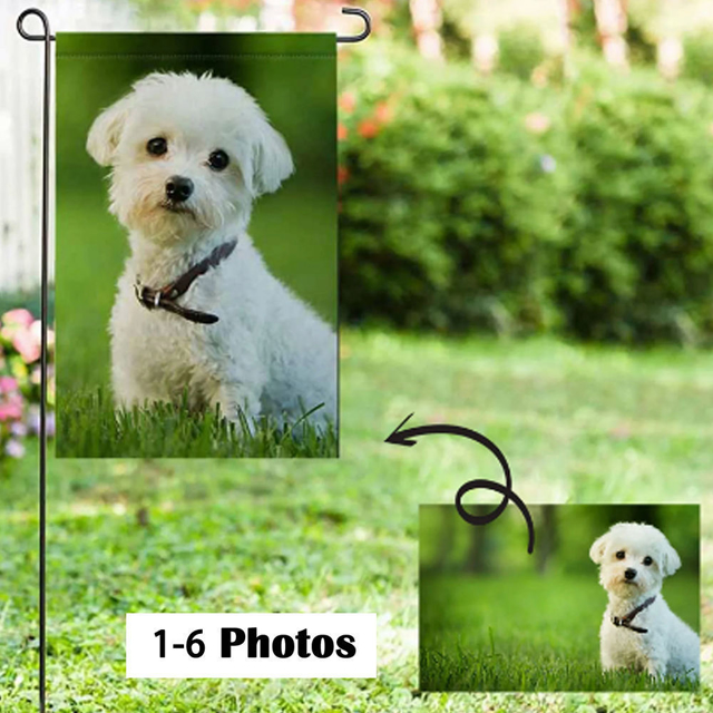 Picture of Custom Photo Garden Flag - Personalized Garden Flag - Custom Pet Flag With Multiple Photos - Best for Family