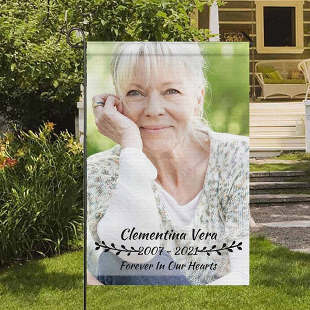 Picture of Custom Photo memorial Garden Flag - Personalized Memorial Flag - Custom Garden Flag - Best for Family