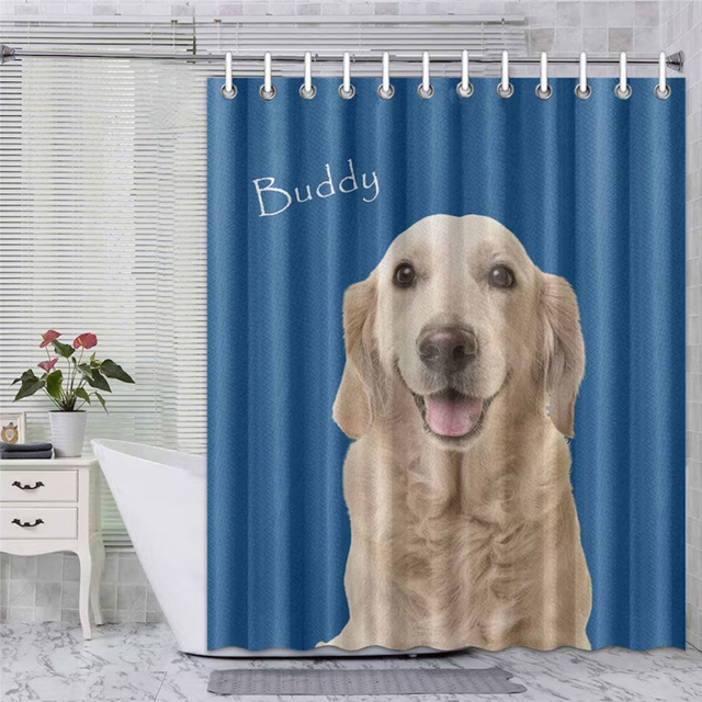 Picture of Custom Photo Shower Curtain - Personalized Pet Curtain - Best Bathroom Decor Housewarming Gift