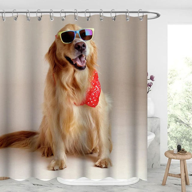 Picture of Custom Photo Shower Curtain - Personalized Pet Curtain - Best Bathroom Decor Housewarming Gift