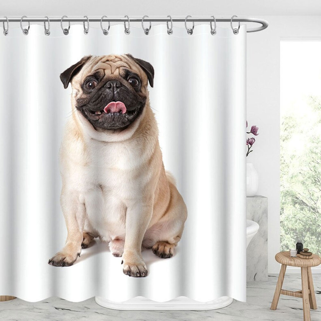 Picture of Custom Photo Shower Curtain - Personalized Pet Curtain - Best Bathroom Decor Housewarming Gift