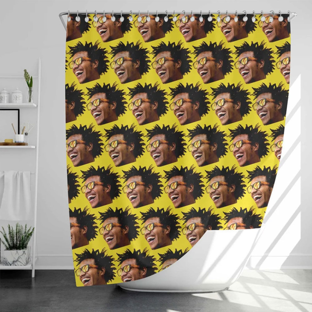 Picture of Custom Photo Shower Curtain - Personalized Face Curtain - Best Bathroom Decor - Nice Housewarming Gifts For Friends and Family