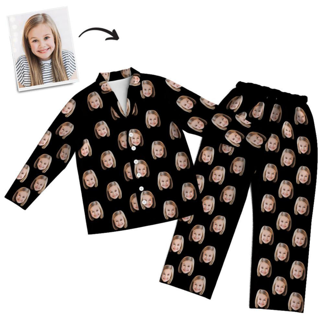 Picture of Customized Pajama Set | Custom Face Pajamas Full Set Long Sleeves