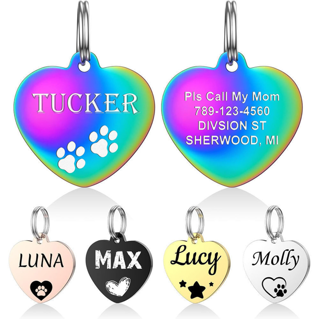 Picture of Personalized Tag for Pets with Multiple Shapes & Colors - Customized With Telephone Number - Best Gift for Pet Person