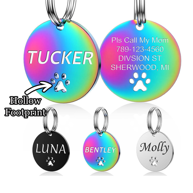 Picture of Personalized Tag for Pets with Multiple Shapes & Colors - Customized With Telephone Number - Best Gift for Pet Person
