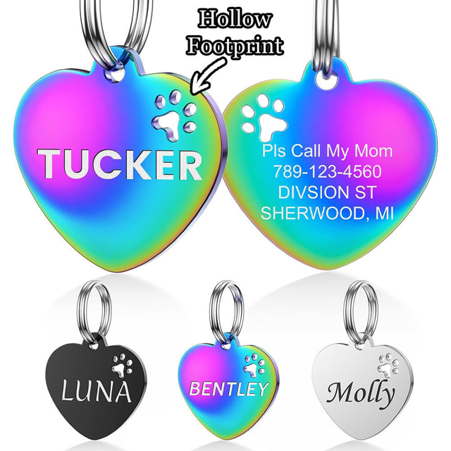 Picture of Personalized Tag for Pets with Multiple Shapes & Colors - Customized With Telephone Number - Best Gift for Pet Person