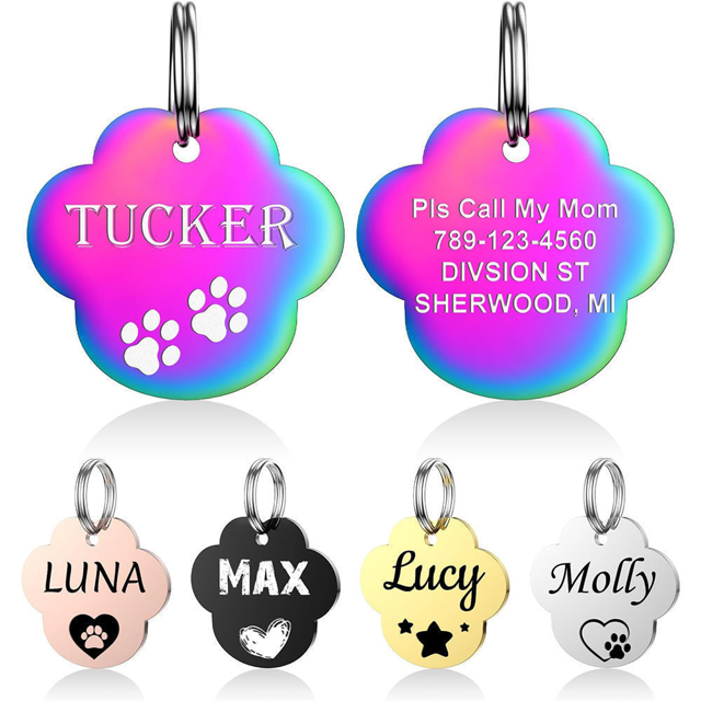 Picture of Personalized Tag for Pets with Multiple Shapes & Colors - Customized With Telephone Number - Best Gift for Pet Person