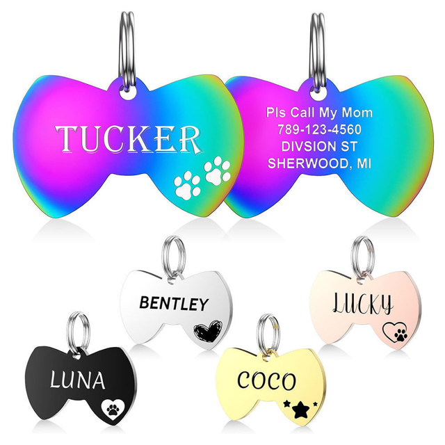 Picture of Personalized Tag for Pets with Multiple Shapes & Colors - Customized With Telephone Number - Best Gift for Pet Person