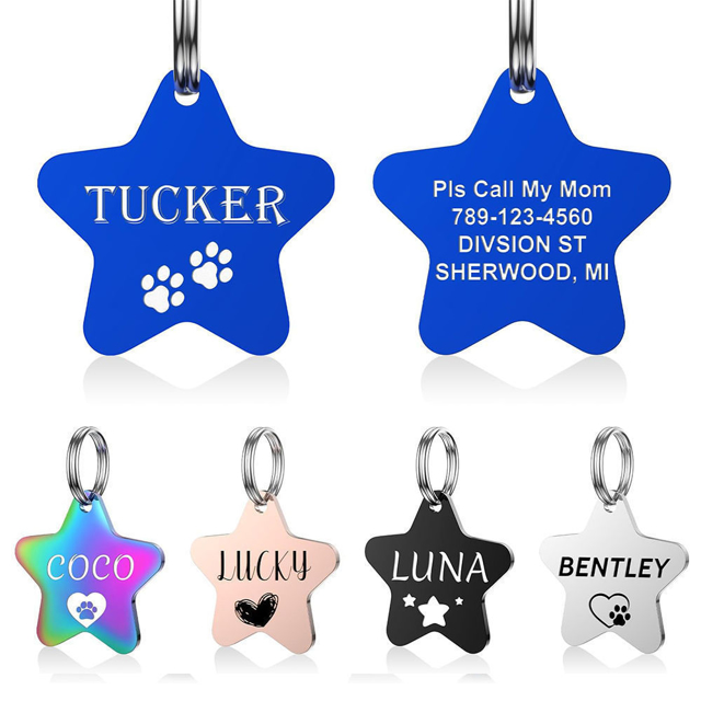 Picture of Personalized Tag for Pets with Multiple Shapes & Colors - Customized With Telephone Number - Best Gift for Pet Person