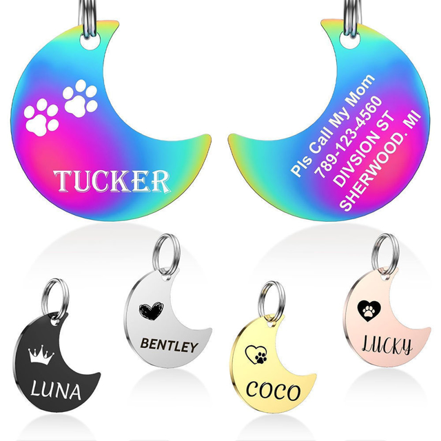 Picture of Personalized Tag for Pets with Multiple Shapes & Colors - Customized With Telephone Number - Best Gift for Pet Person