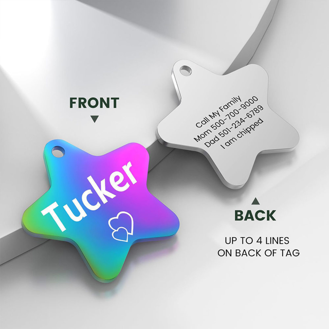 Picture of Personalized Tag for Pets with Multiple Shapes & Colors - Customized With Telephone Number - Best Gift for Pet Person