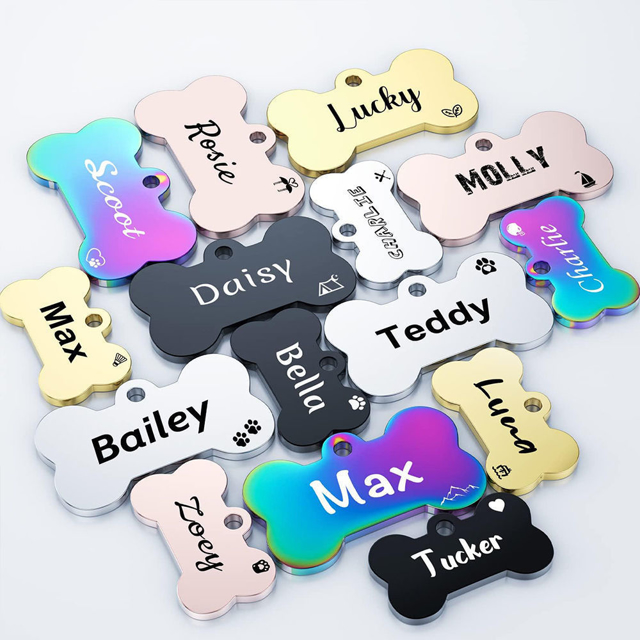 Picture of Personalized Tag for Pets with Multiple Shapes & Colors - Customized With Telephone Number - Best Gift for Pet Person