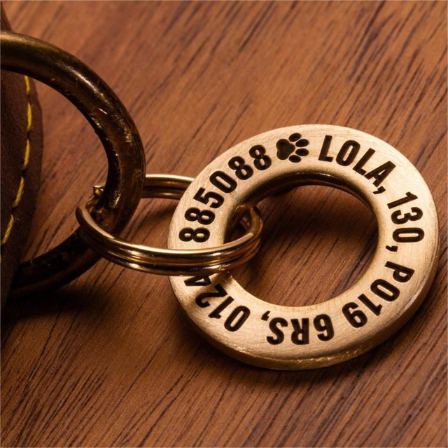 Picture of Personalized Annulus Dog Tag for Pets with Telephone Number - Custom Pet Tag