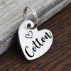 Picture of Personalized Heart Shape Pet Name Tag with Telephone Number - Custom Pet Tag