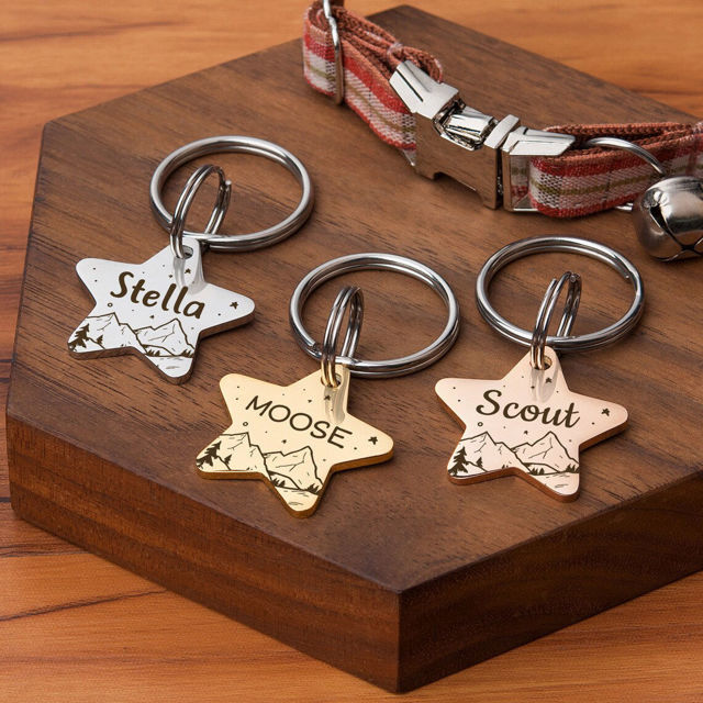 Picture of Personalized Star Shape Name Tag for Pet - Custom Pet Name Tag with Telephone Number