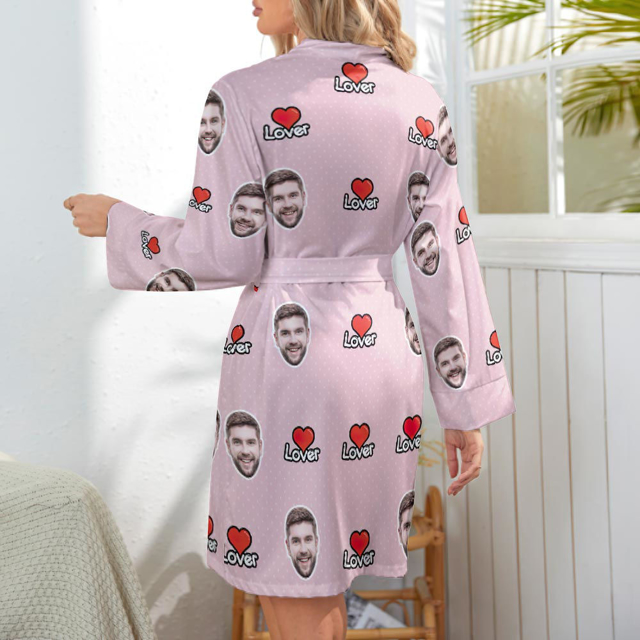 Picture of Customized Nightgown | Custom  Face  Lover Nightgown Personalized Pajamas