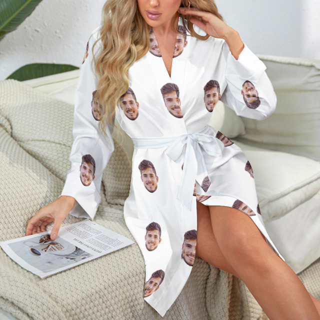 Picture of Customized Nightgowns | Custom Copy Face Nightgown Personalized Avatar Pajamas