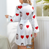 Picture of Customized Nightgowns | Custom Face Heart Long Sleeve Nightgown Gifts For Her